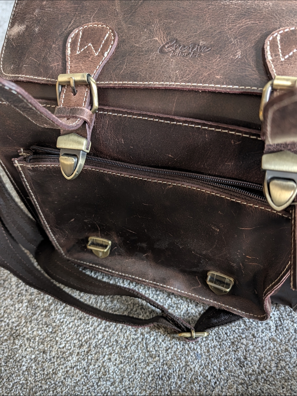 Leather CrossBody Camera Bag - Picture 6 of 14